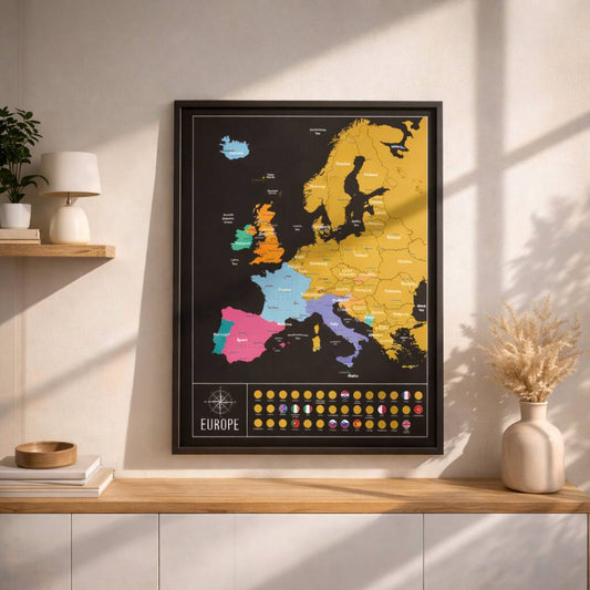 Europe Scratch Off Map With Country Flags Travel Gifts