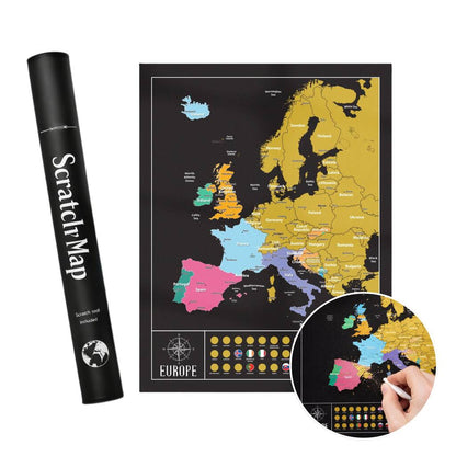 Europe Scratch Off Map With Country Flags Travel Gifts