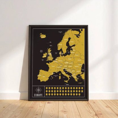 Europe Scratch Off Map With Country Flags Travel Gifts