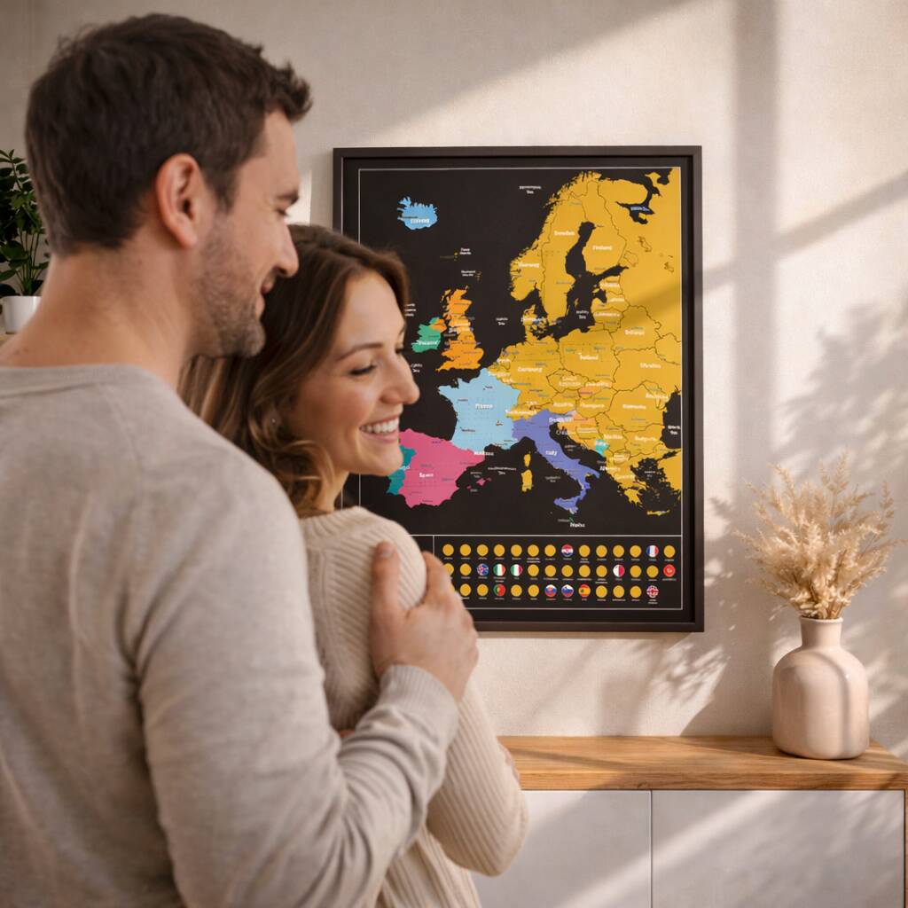 Europe Scratch Off Map With Country Flags Travel Gifts