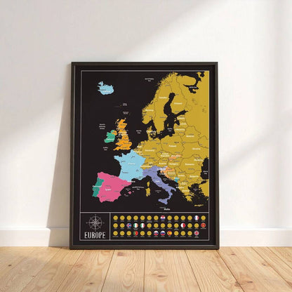 Europe Scratch Off Map With Country Flags Travel Gifts