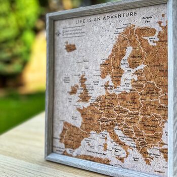 Travel Gifts Europe Travel Map With Pins Cork Board