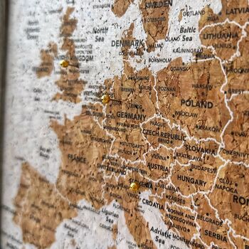 Travel Gifts Europe Travel Map With Pins Cork Board