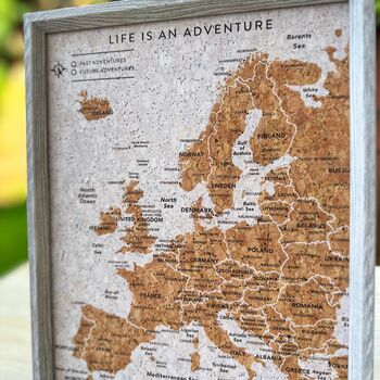 Travel Gifts Europe Travel Map With Pins Cork Board