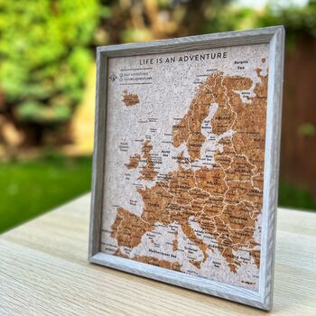 Travel Gifts Europe Travel Map With Pins Cork Board
