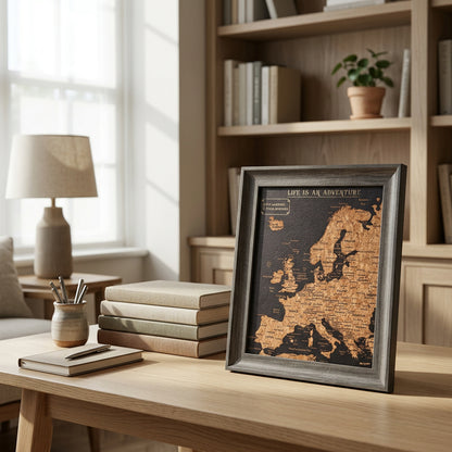 Europe Push Pin Map Europe Cork Board Travel Gift