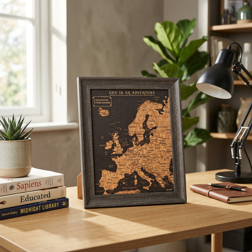 Europe Push Pin Map Europe Cork Board Travel Gift