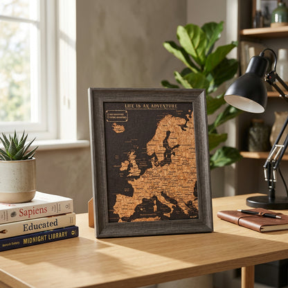 Europe Push Pin Map Europe Cork Board Travel Gift