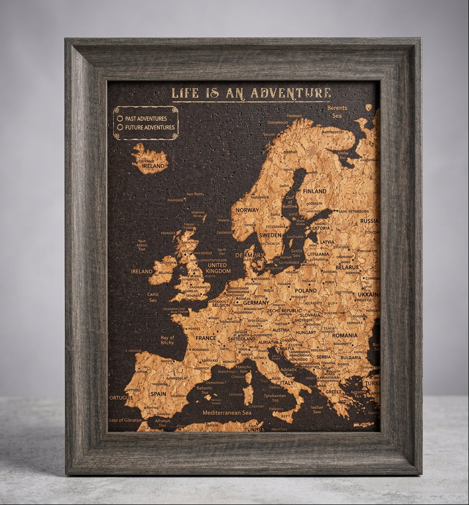Europe Push Pin Map Europe Cork Board Travel Gift