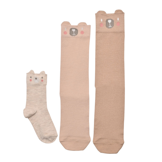 Baby Socks Mini Me Bear Family Pack of 3 Pairs