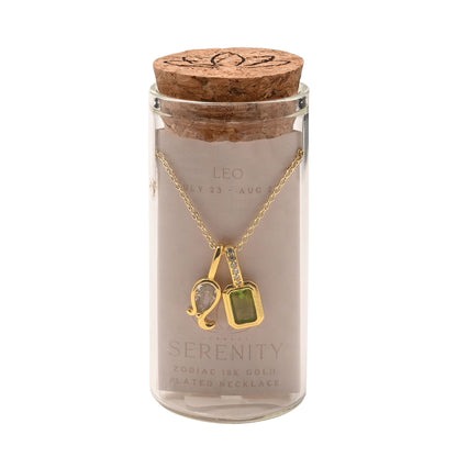 Serenity Zodiac 18k Gold Plated Necklace - Leo