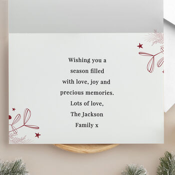 Family Christmas Cards Pack Of 10 Photo Personalised