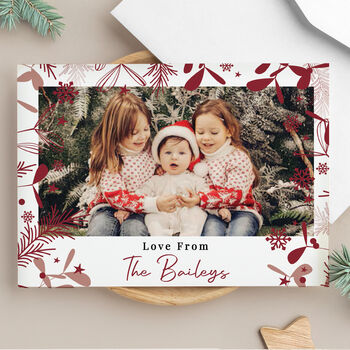 Family Christmas Cards Pack Of 10 Photo Personalised
