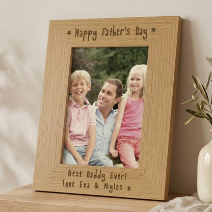 Fathers Day Gift Personalised Wooden Photo Frame 6x4