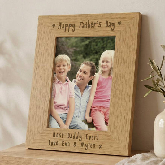 Fathers Day Gift Personalised Wooden Photo Frame 6x4