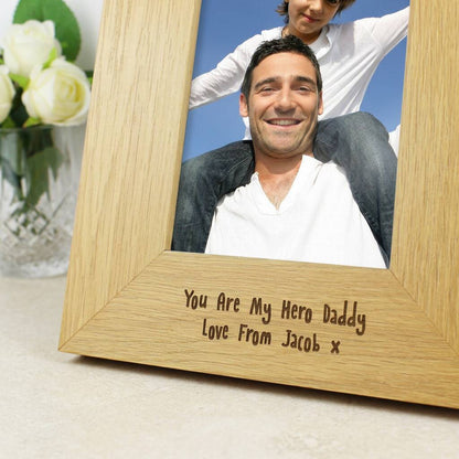 Fathers Day Gift Personalised Wooden Photo Frame 6x4