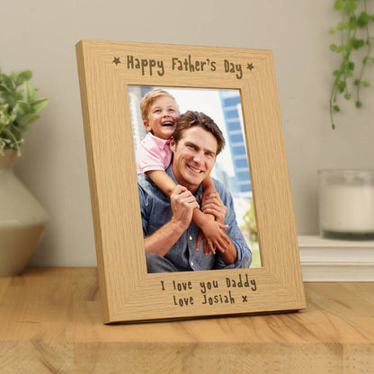 Fathers Day Gift Personalised Wooden Photo Frame 6x4