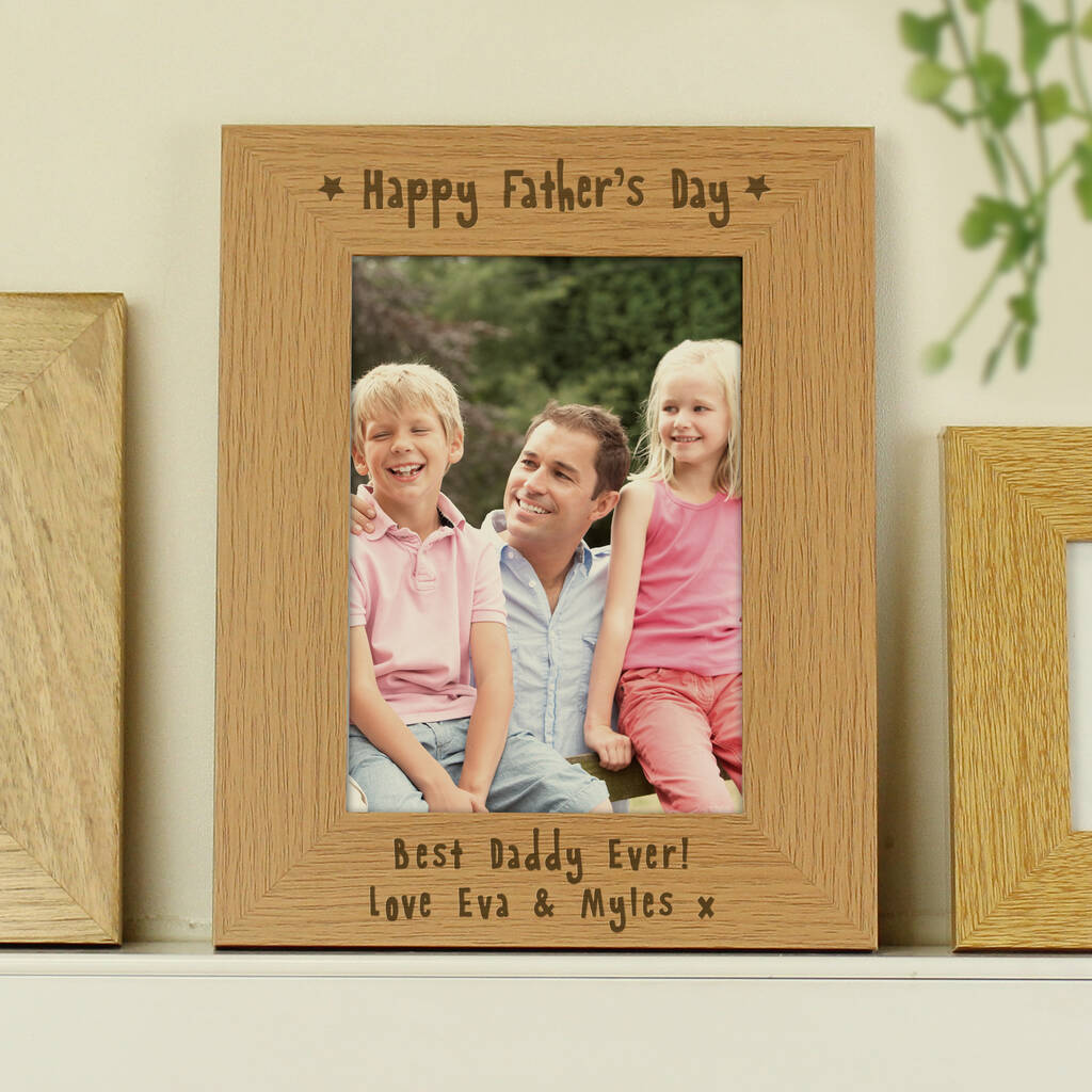 Fathers Day Gift Personalised Wooden Photo Frame 6x4