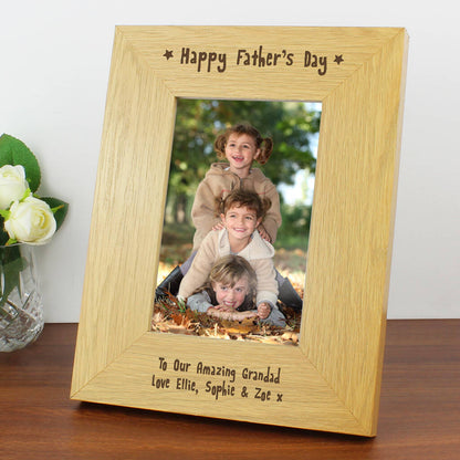 Fathers Day Gift Personalised Wooden Photo Frame 6x4