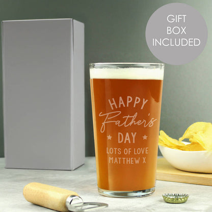 Fathers Day Gifts Personalised Beer Pint Glass