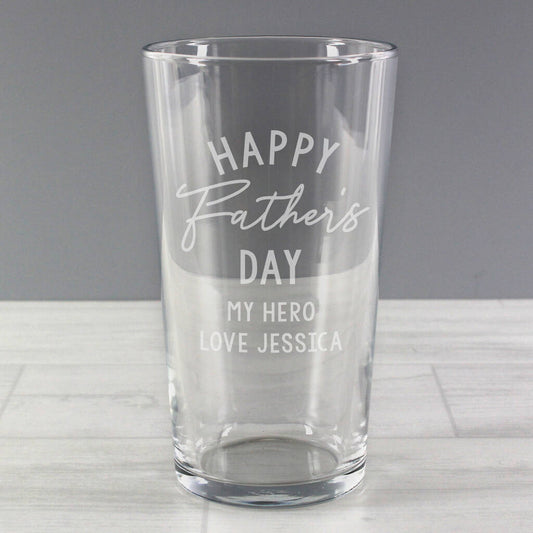 Fathers Day Gifts Personalised Beer Pint Glass