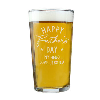 Fathers Day Gifts Personalised Beer Pint Glass