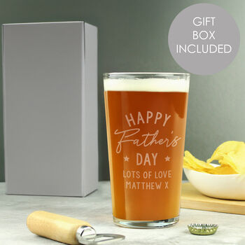 Fathers Day Gifts Personalised Beer Pint Glass