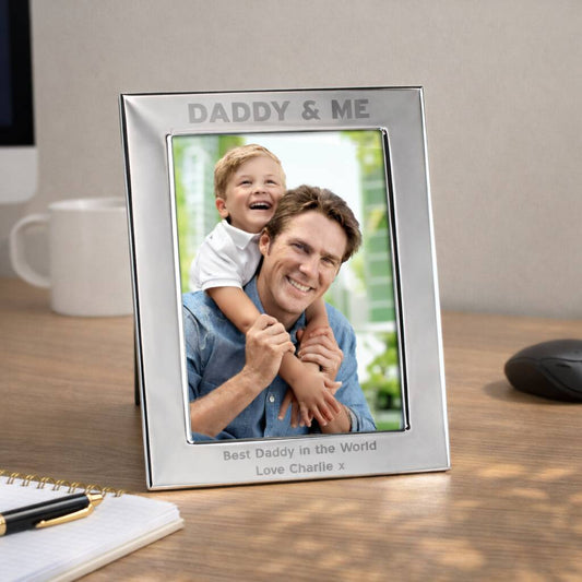 Fathers Day Gifts Photo Frame 5x7 Silver Daddy And Me