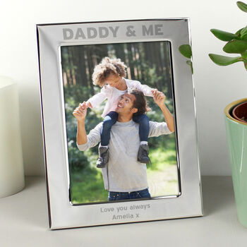 Fathers Day Gifts Photo Frame 5x7 Silver Daddy And Me