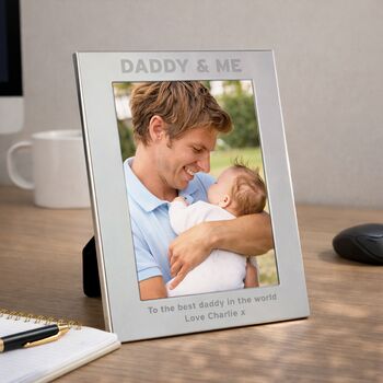 Fathers Day Gifts Photo Frame 5x7 Silver Daddy And Me