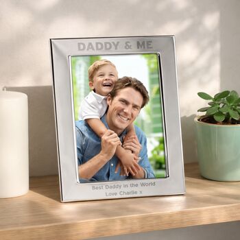 Fathers Day Gifts Photo Frame 5x7 Silver Daddy And Me