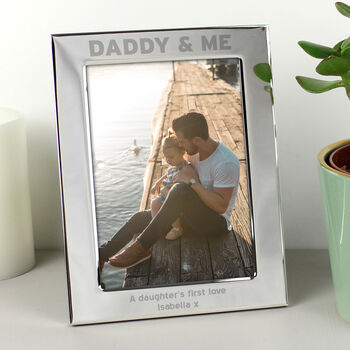 Fathers Day Gifts Photo Frame 5x7 Silver Daddy And Me