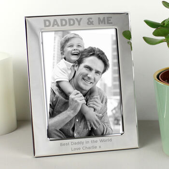 Fathers Day Gifts Photo Frame 5x7 Silver Daddy And Me