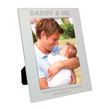 Fathers Day Gifts Photo Frame 5x7 Silver Daddy And Me