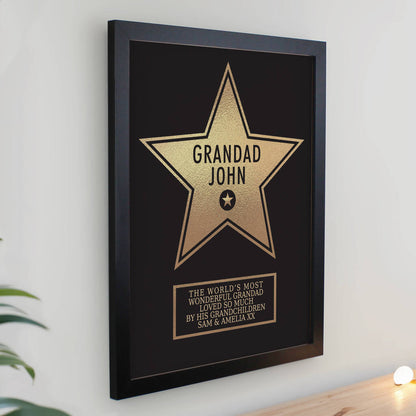 Personalised Framed Print Gift - Walk of Fame Star Award