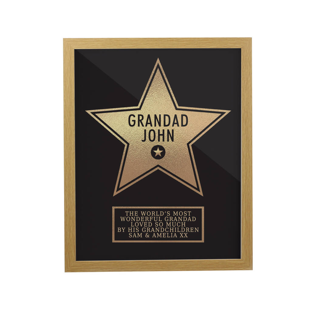 Personalised Framed Print Gift - Walk of Fame Star Award
