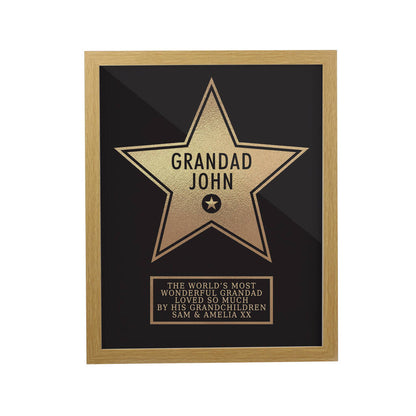 Personalised Framed Print Gift - Walk of Fame Star Award
