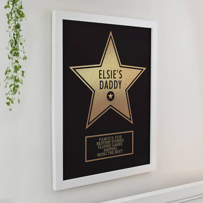 Personalised Framed Print Gift - Walk of Fame Star Award