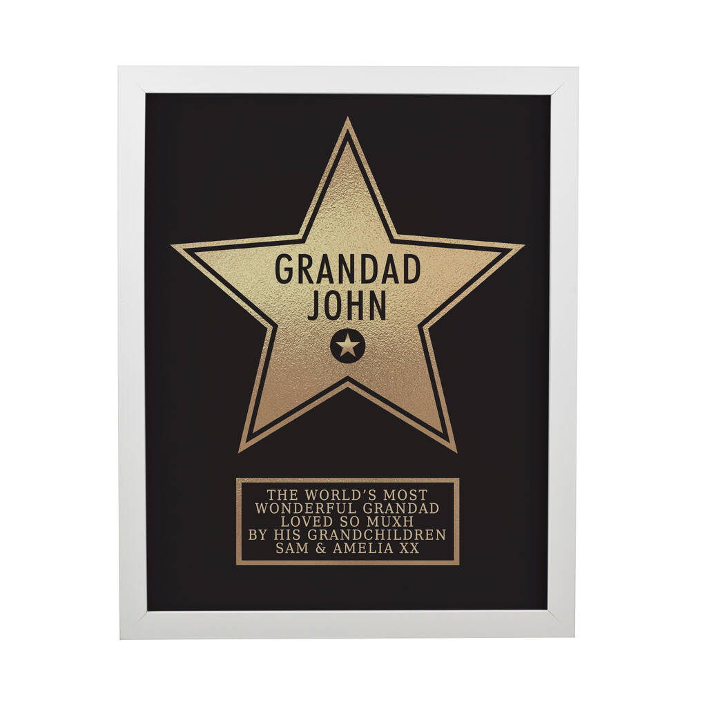 Personalised Framed Print Gift - Walk of Fame Star Award