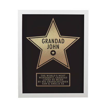Personalised Framed Print Gift - Walk of Fame Star Award