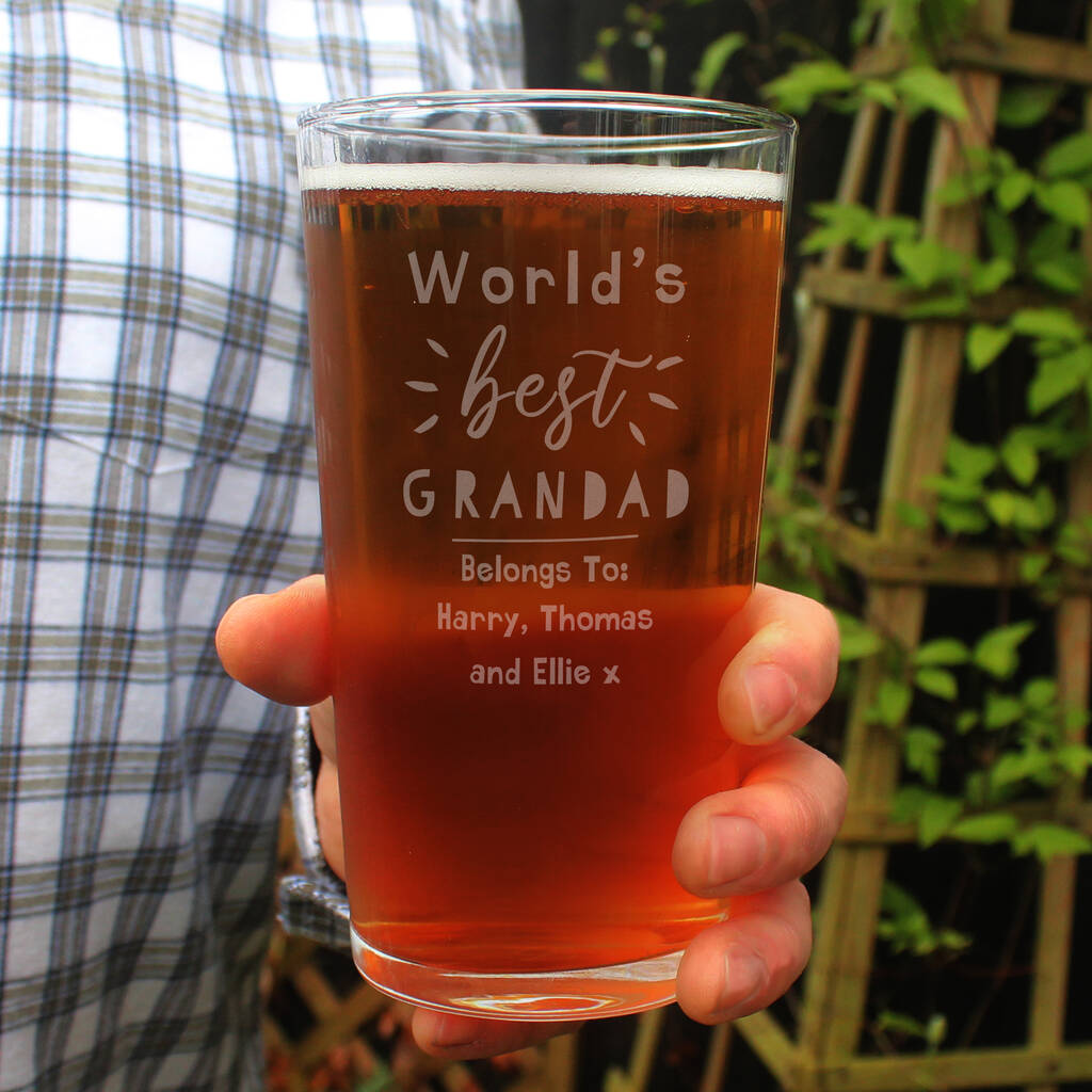 Fathers Day Gifts Worlds Best Beer Glass Personalised