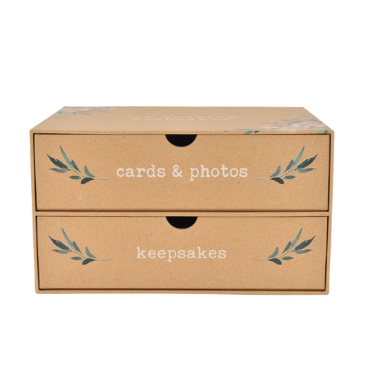 Wedding Gifts Love Story Keepsake Box 2 Drawers "Our Wedding Keepsakes"