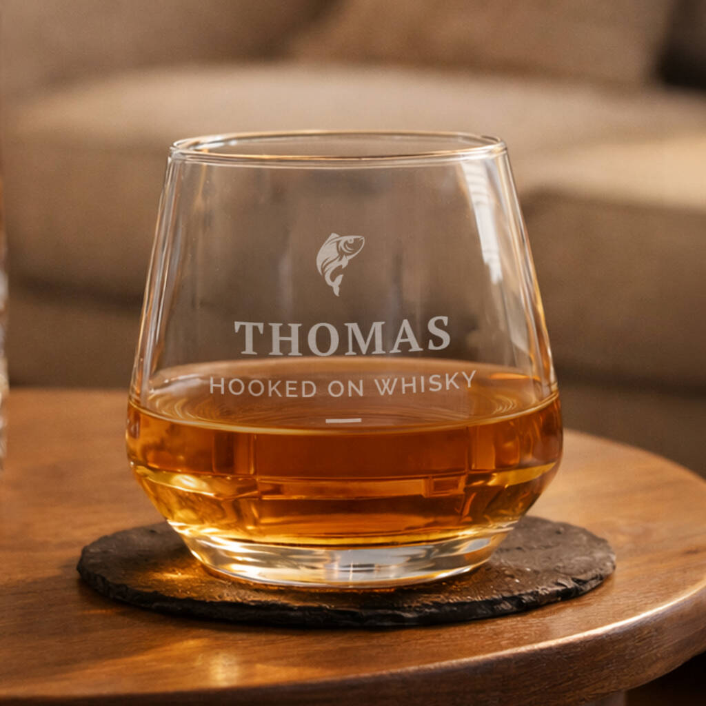 Fishing Gifts For Men Personalised Whisky Glass