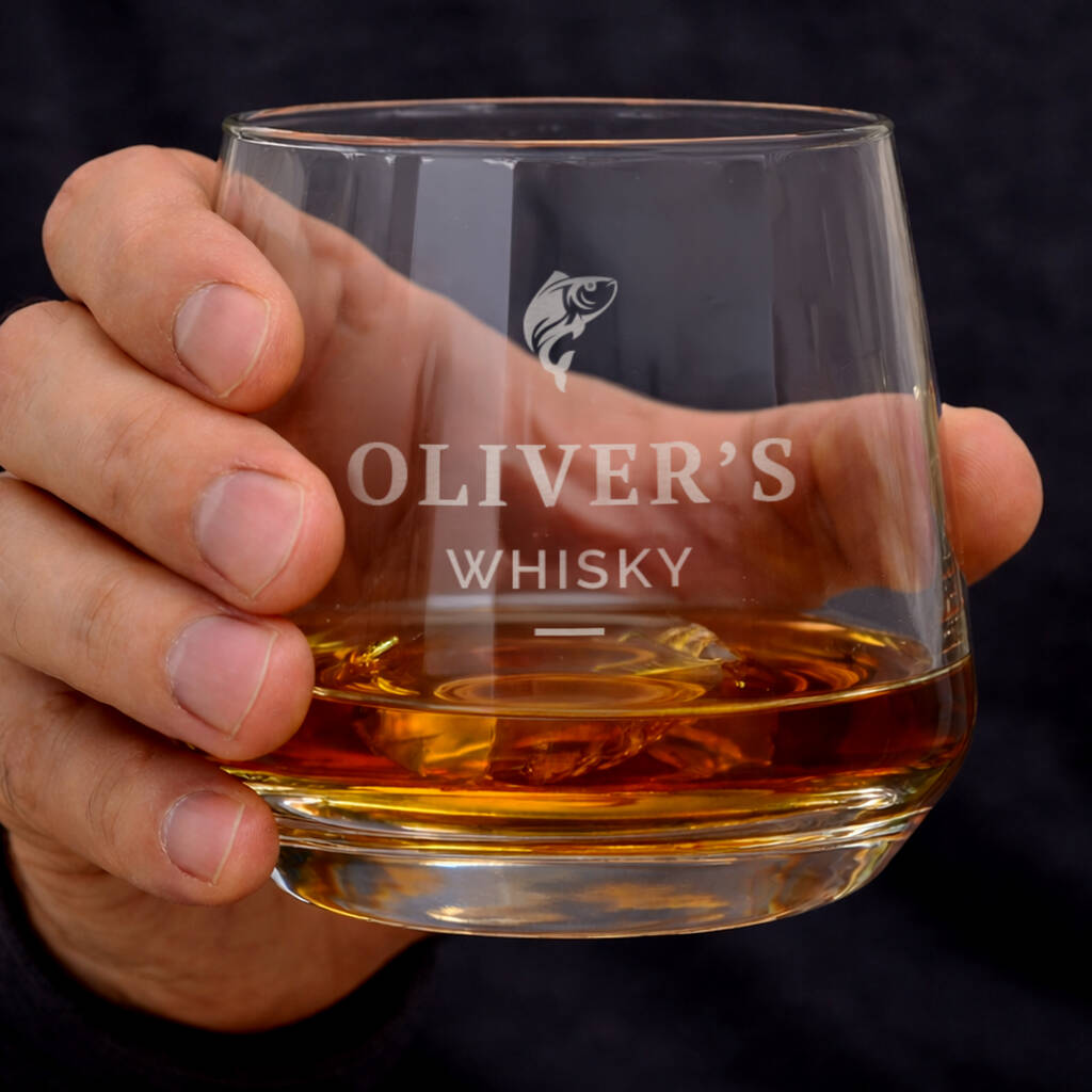 Fishing Gifts For Men Personalised Whisky Glass