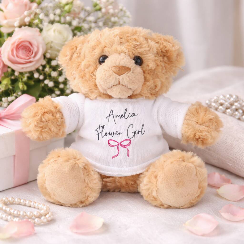 Flower Girl Gifts Personalised Teddy Bear