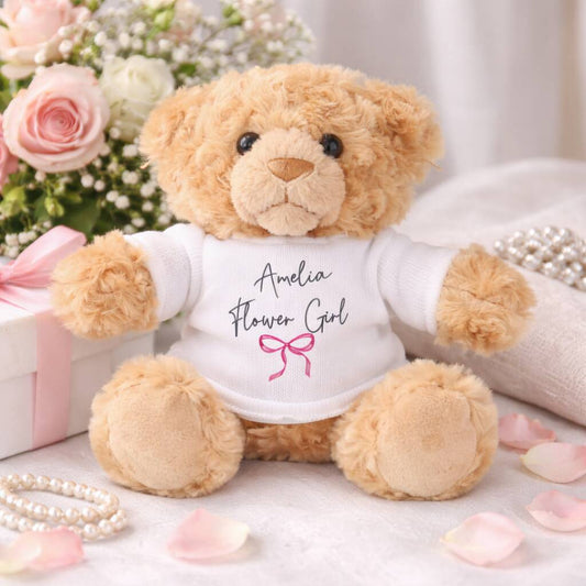 Flower Girl Gifts Personalised Teddy Bear