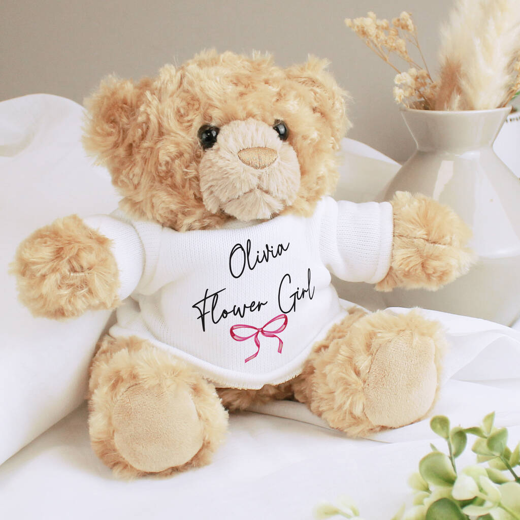 Flower Girl Gifts Personalised Teddy Bear