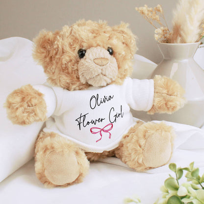 Flower Girl Gifts Personalised Teddy Bear