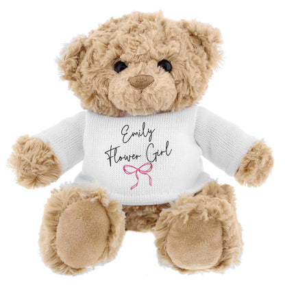 Flower Girl Gifts Personalised Teddy Bear
