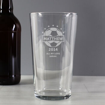 Football Gifts For Him Personalised Pint Glass